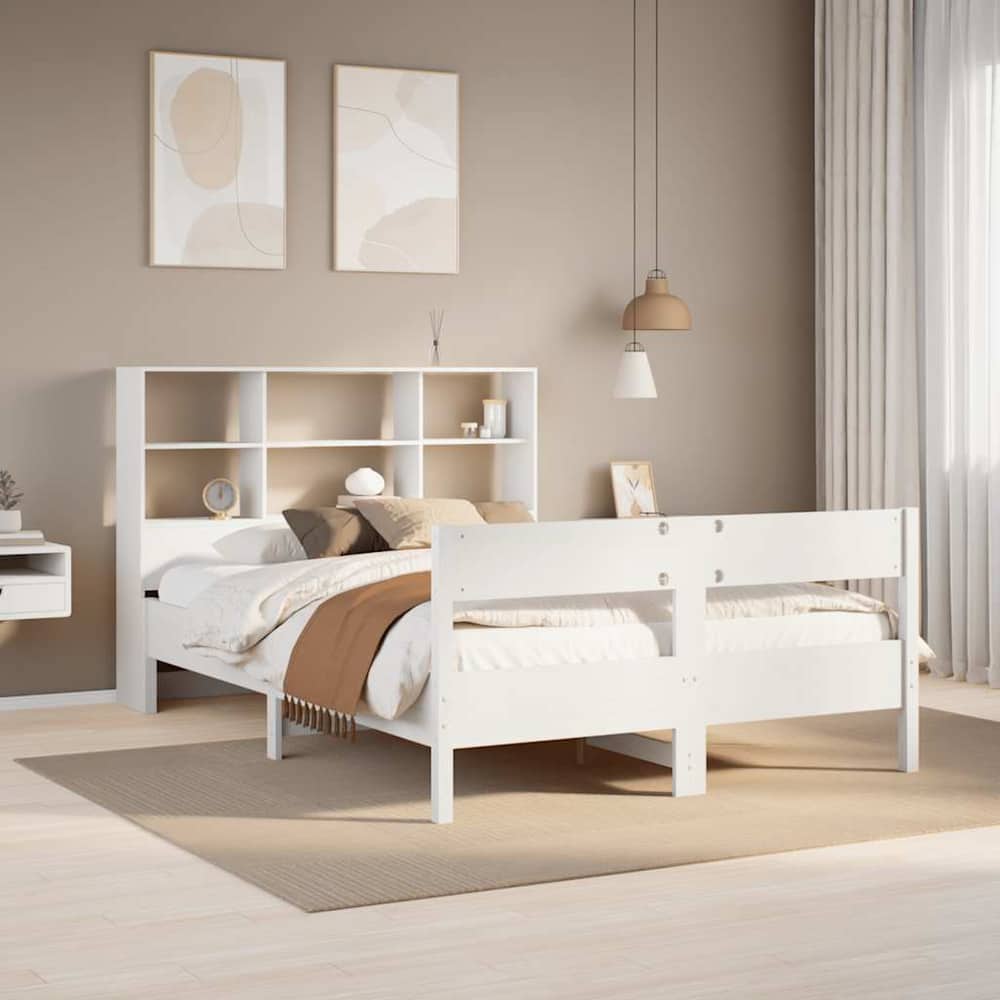 Bookcase Bed without Mattress White 160 cm 200 cm