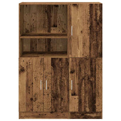 2 Piece Kitchen Cabinet Set Engineered Wood Old wood