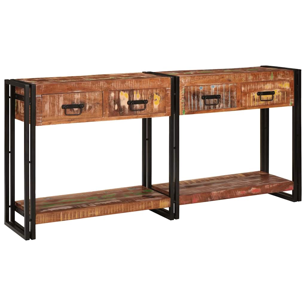 Console Tables 2 pcs Brown 161 x 33 x 75 cm 160 cm Solid reclaimed wood
