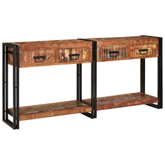 Console Tables 2 pcs Brown 161 x 33 x 75 cm 160 cm Solid reclaimed wood