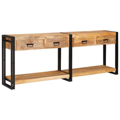 Console Tables 2 pcs Brown 161 x 33 x 75 cm 200 cm Solid rough mango wood