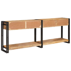 Console Tables 2 pcs Brown 161 x 33 x 75 cm 200 cm Solid rough mango wood