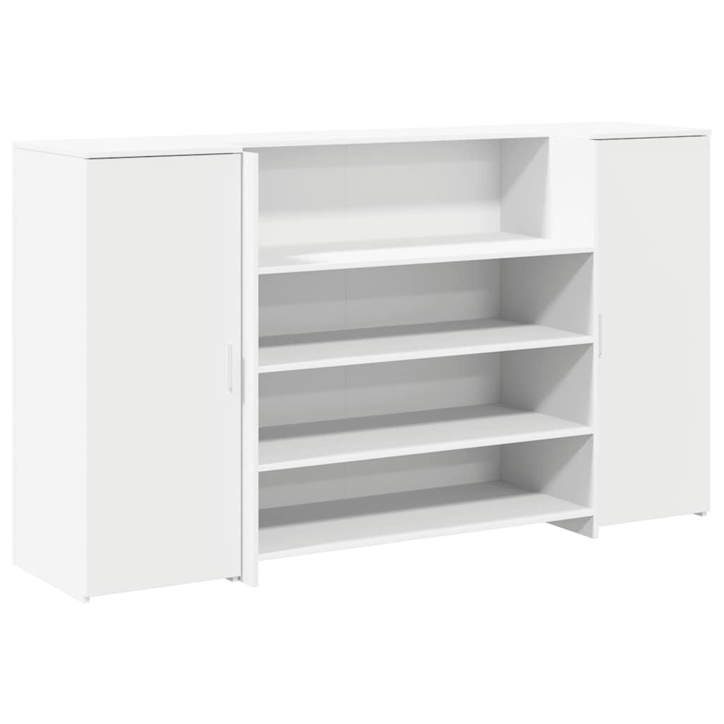 Reception Desk 200x50x103,5 cm Engineered Wood White 180 x 50 x 103.5 cm