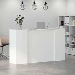 Reception Desk 200x50x103,5 cm Engineered Wood White 180 x 50 x 103.5 cm