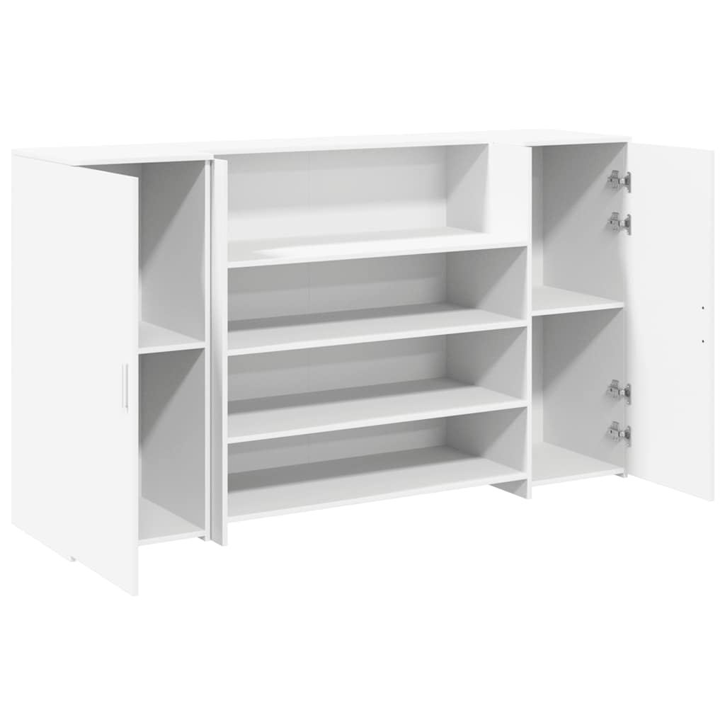 Reception Desk 200x50x103,5 cm Engineered Wood White 180 x 50 x 103.5 cm