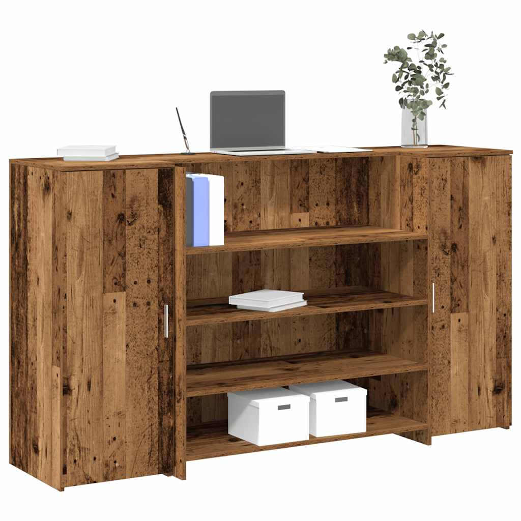Reception Desk 200x50x103,5 cm Engineered Wood Old wood 180 x 50 x 103.5 cm