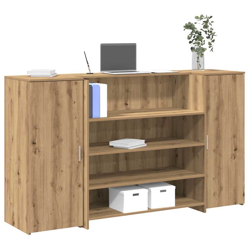 Reception Desk 200x50x103,5 cm Engineered Wood Artisan oak 180 x 50 x 103.5 cm