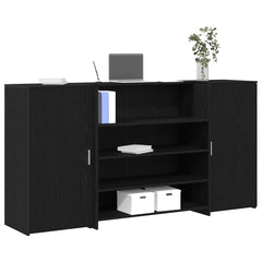 Reception Desk 200x50x103,5 cm Engineered Wood Black 200 x 50 x 103.5 cm