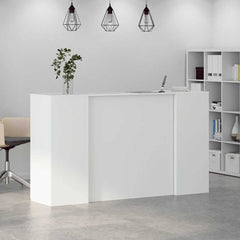 Reception Desk 200x50x103,5 cm Engineered Wood White 180 x 50 x 103.5 cm