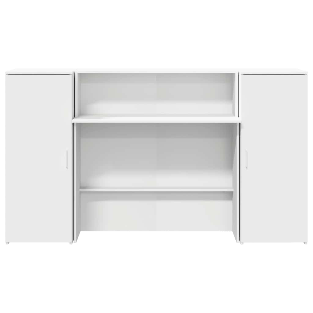 Reception Desk 200x50x103,5 cm Engineered Wood White 180 x 50 x 103.5 cm