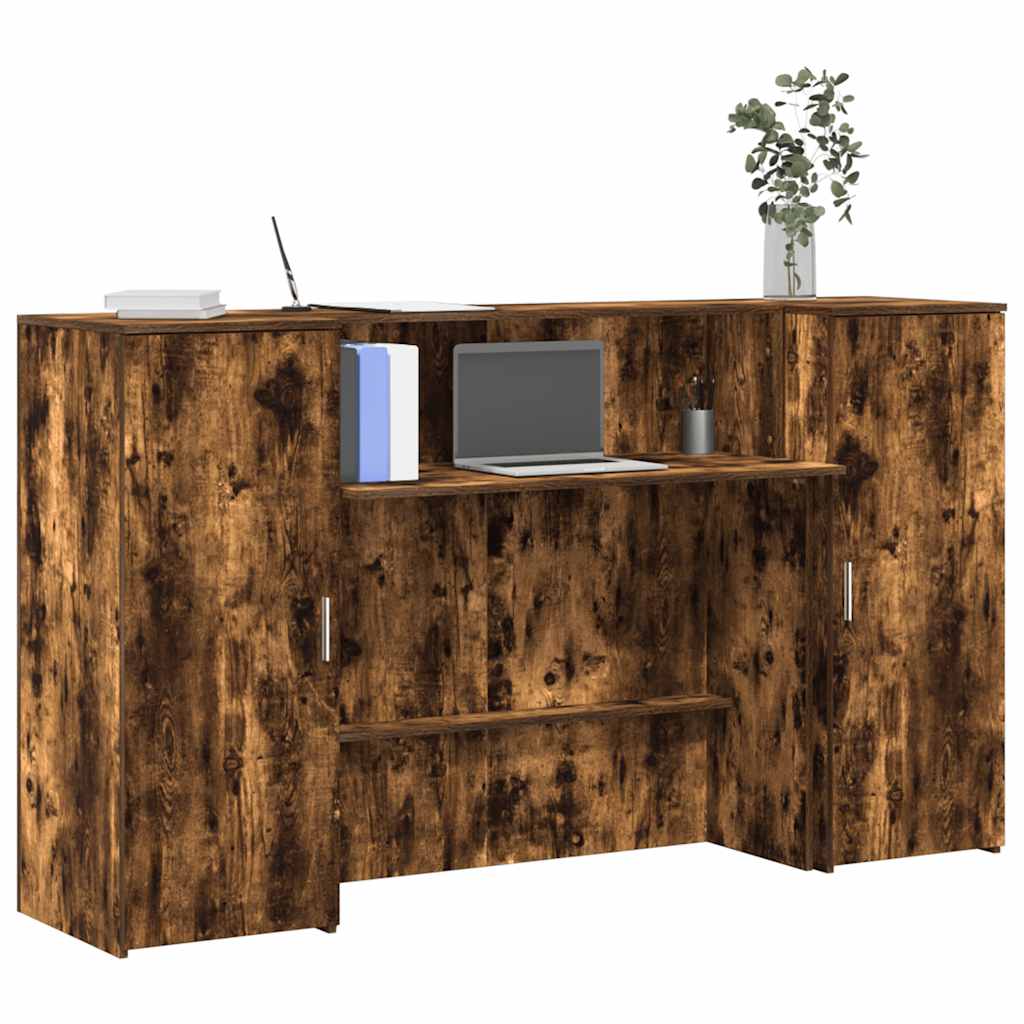 Reception Desk 200x50x103,5 cm Engineered Wood Smoked oak 180 x 50 x 103.5 cm