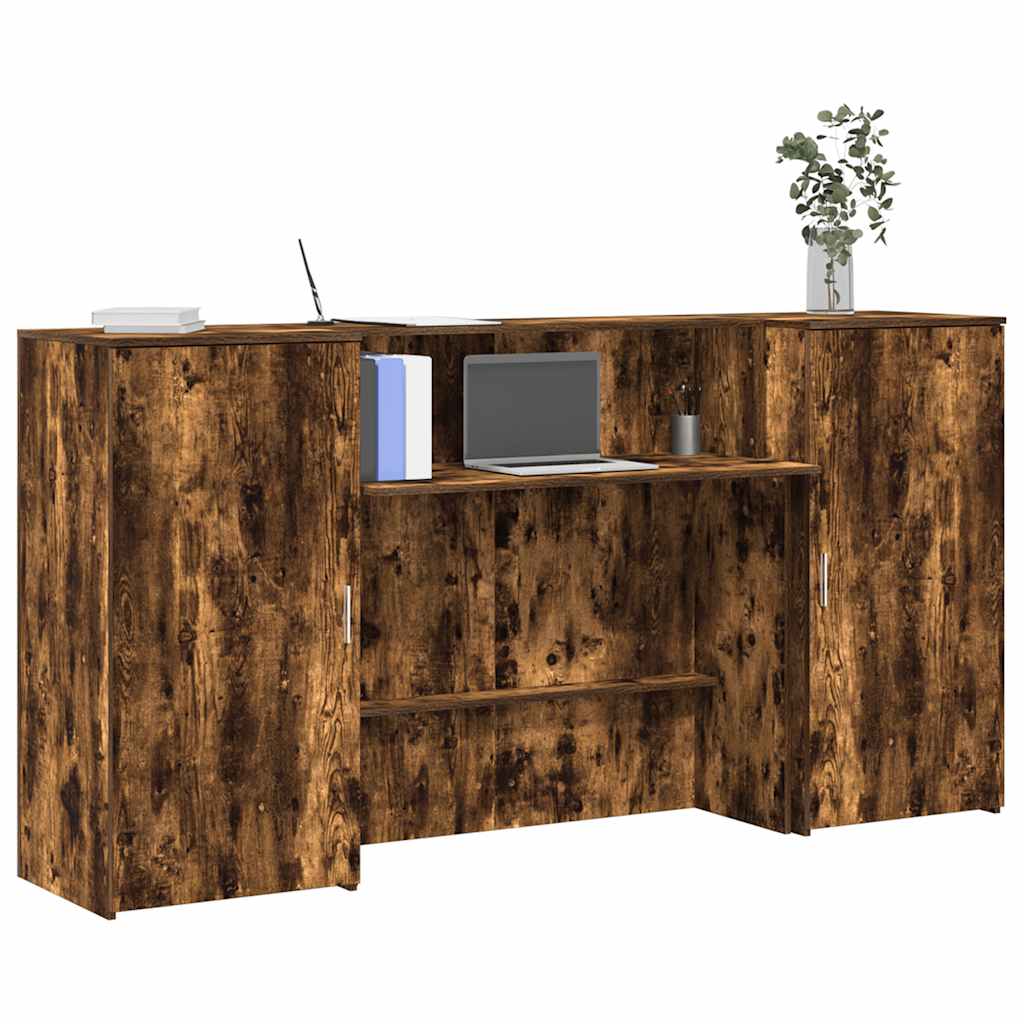 Reception Desk 200x50x103,5 cm Engineered Wood Smoked oak 200 x 50 x 103.5 cm