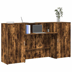 Reception Desk 200x50x103,5 cm Engineered Wood Smoked oak 200 x 50 x 103.5 cm