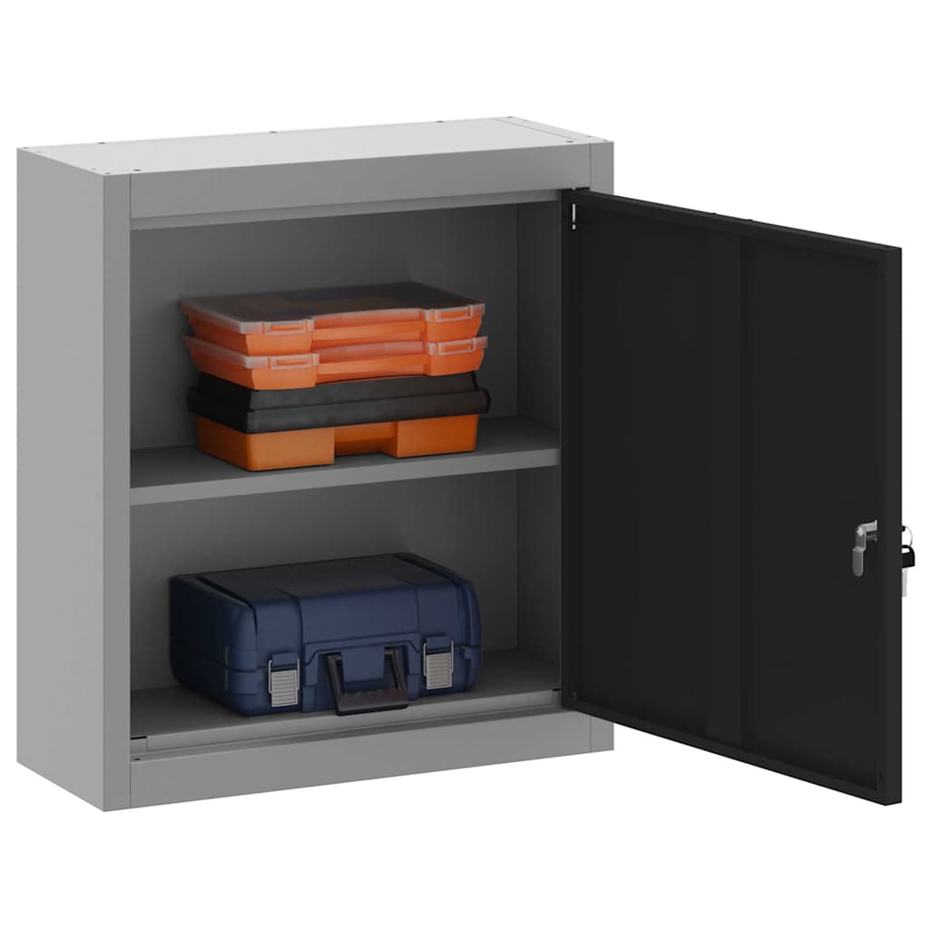 vidaXL Tool Cabinet with Shelf Black and Grey 50 x 20 x 55 cm 3