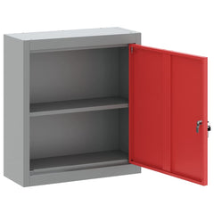vidaXL Tool Cabinet with Shelf with Lock Red and Grey 50 x 20 x 55 cm 5
