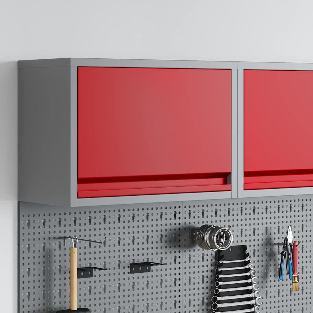 vidaXL Tool Cabinet with Storage Red and Grey 50 x 25 x 35 cm 1