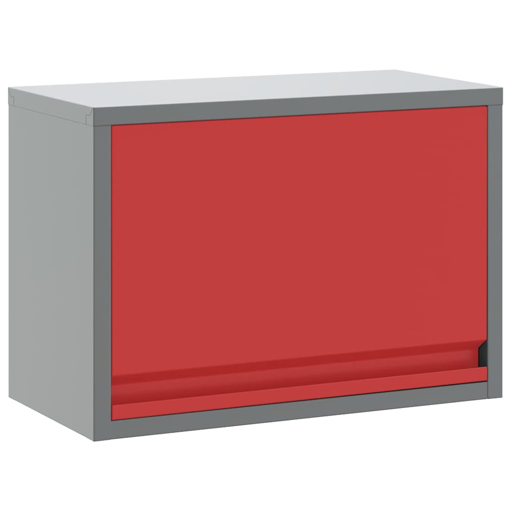 vidaXL Tool Cabinet with Storage Red and Grey 50 x 25 x 35 cm 2