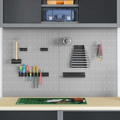 vidaXL Tool Wall Panel 2 pcs Grey 100 x 1 x 60 cm Steel 3