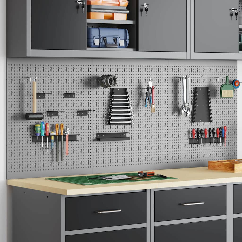 vidaXL Tool Wall Panel 3 pcs Grey 150 x 1 x 60 cm 3