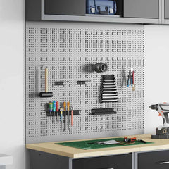 vidaXL Tool Wall Panel 2 pcs Grey 100 x 1 x 80 cm 3
