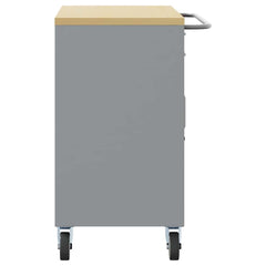 Trolley Rolling Workbench and Grey 75 x 45 x 85 cm Black with 2 drawers