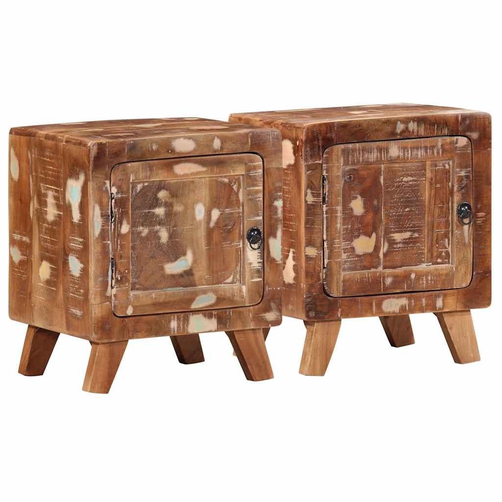 vidaXL Bedside Cabinet 2 pcs 40x32x46 cm Solid Wood Reclaimed 1