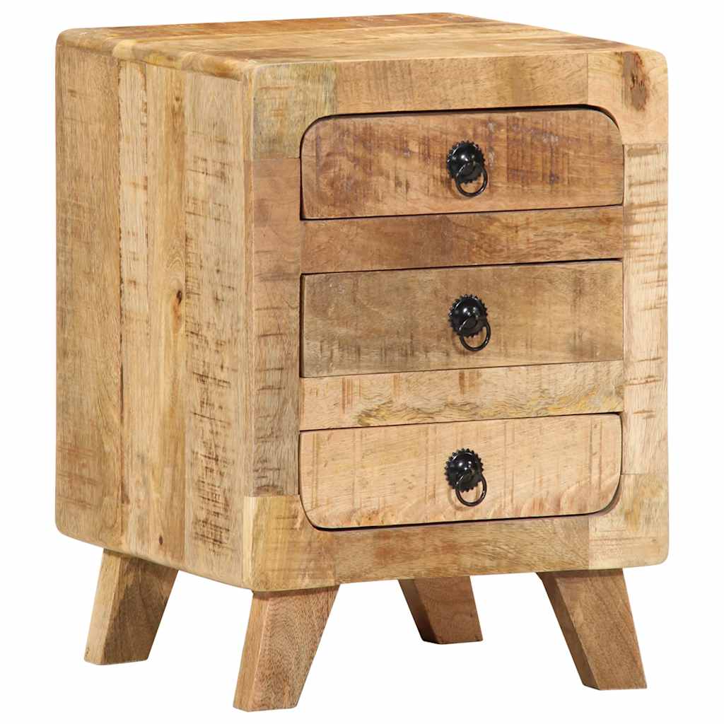 vidaXL Bedside Cabinet 37x32x50 cm Solid Wood Rough Mango 1