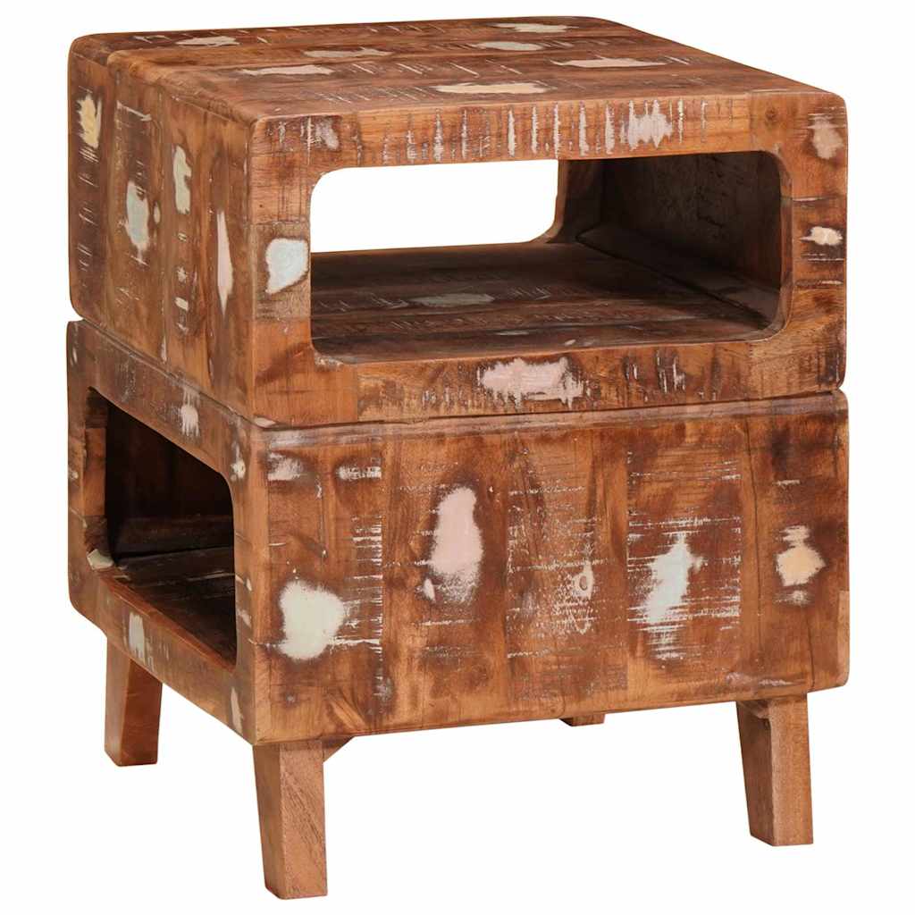 End Table with Shelf Brown 40 x 40 x 49 cm Solid Mango Wood Solid reclaimed wood