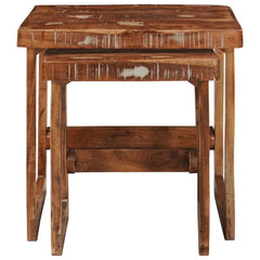 vidaXL Nesting Tables 2 pcs Brown 46 x 46 x 45 cm Solid Reclaim Wood 4