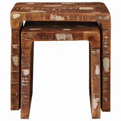 vidaXL Nesting Tables 2 pcs Brown 46 x 40 x 46 cm Solid Reclaim Wood 4