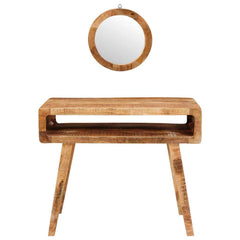 vidaXL Dressing Table Brown 90 x 76 x 45 cm Solid Mango Wood 4