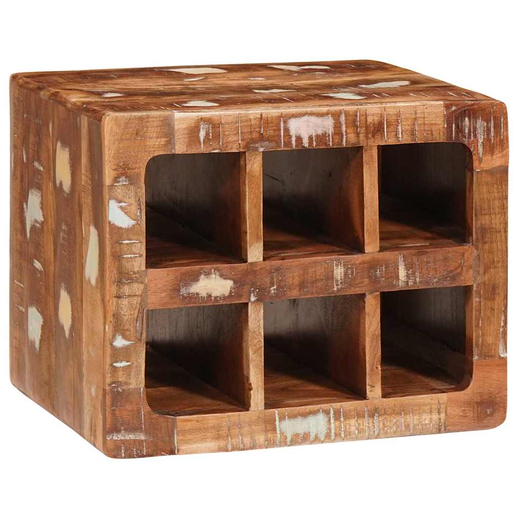 Wine Rack with Storage Brown Solid Mango Wood