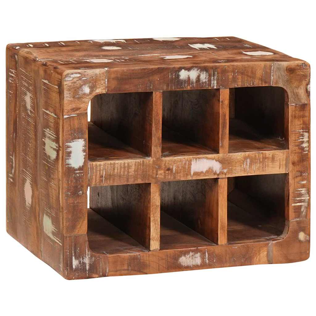 Wine Rack with Storage Brown Solid Mango Wood