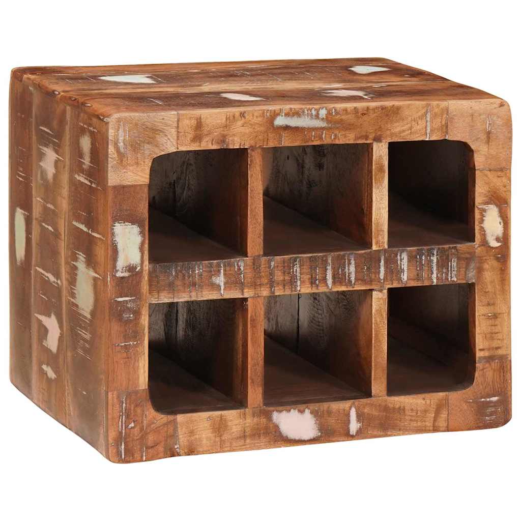 Wine Rack with Storage Brown Solid Mango Wood