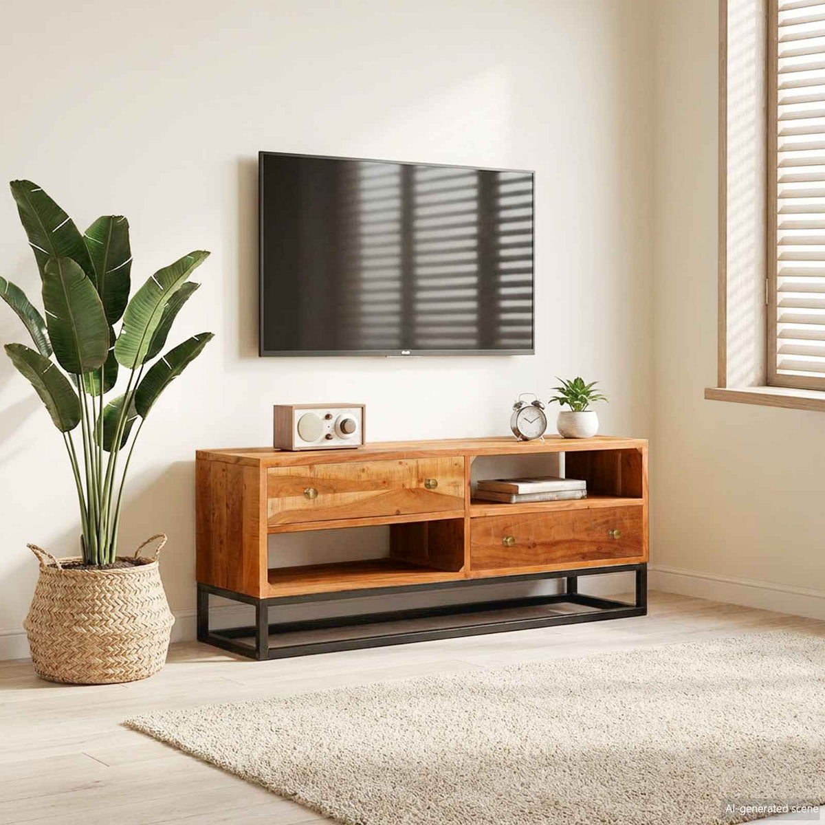 vidaXL Sideboard Beta Natural 70 x 30 x 75 cm Solid Acacia Wood 1