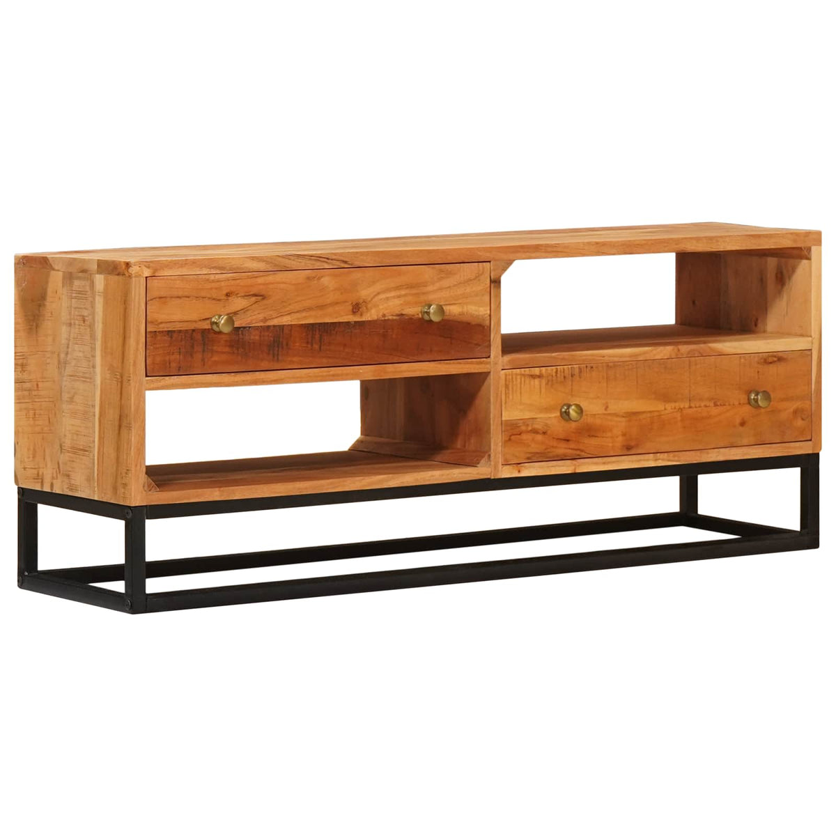 vidaXL TV Cabinet Natural 110 x 30 x 44 cm Solid Acacia Wood 4