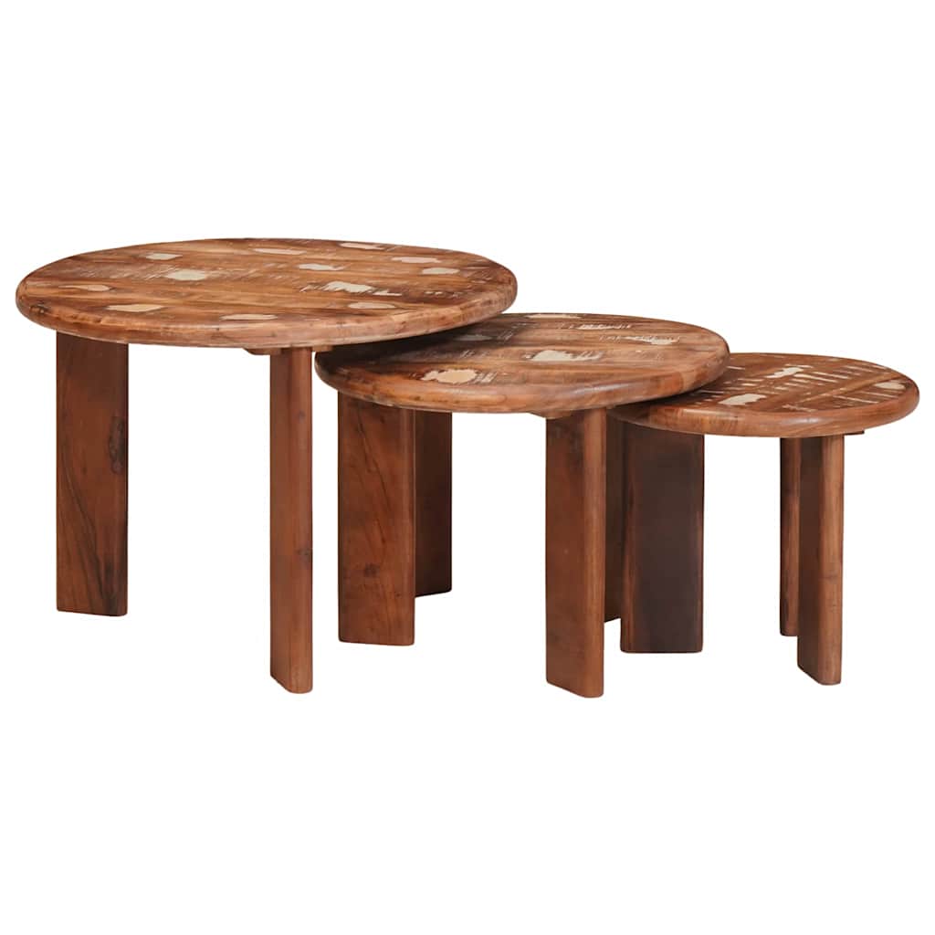 vidaXL Nesting Coffee Tables 3 pcs Multicolour Ø 54 x 40 cm 3