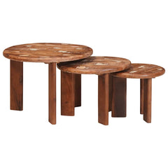 vidaXL Nesting Coffee Tables 3 pcs Multicolour Ø 54 x 40 cm 3