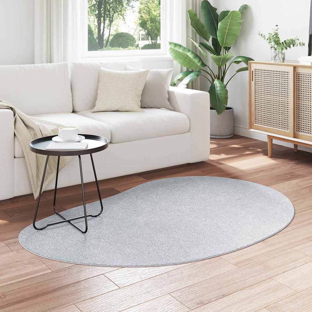 Carpet HUARTE 120 x 170 cm Polyester Oval-raindrop Length 170 cm Grey