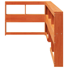vidaXL Bookcase Headboard L-Shaped Wax Brown 80 cm Solid Wood Pine 4