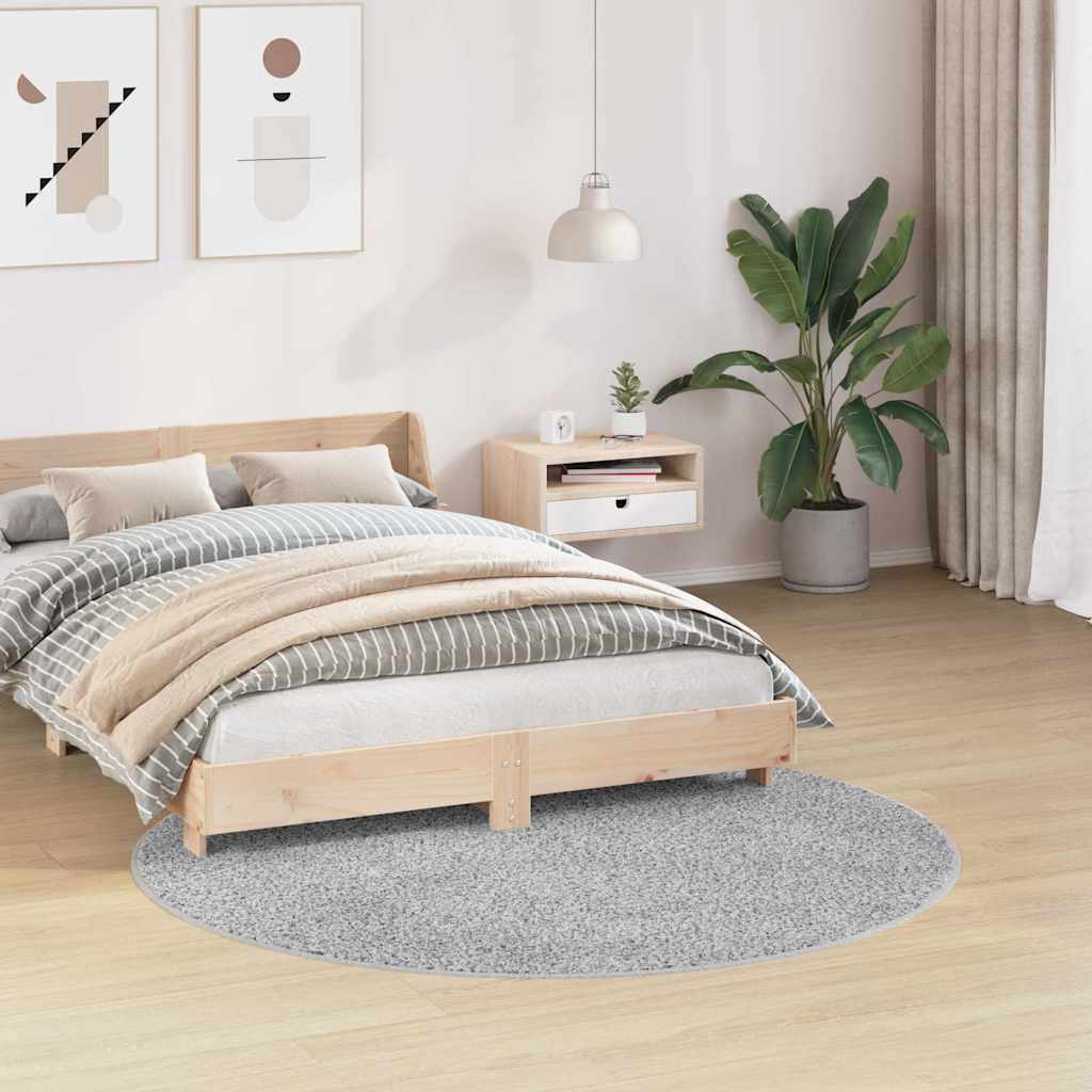 Anti-slip Shaggy Rug PP Grey Ø 160 cm