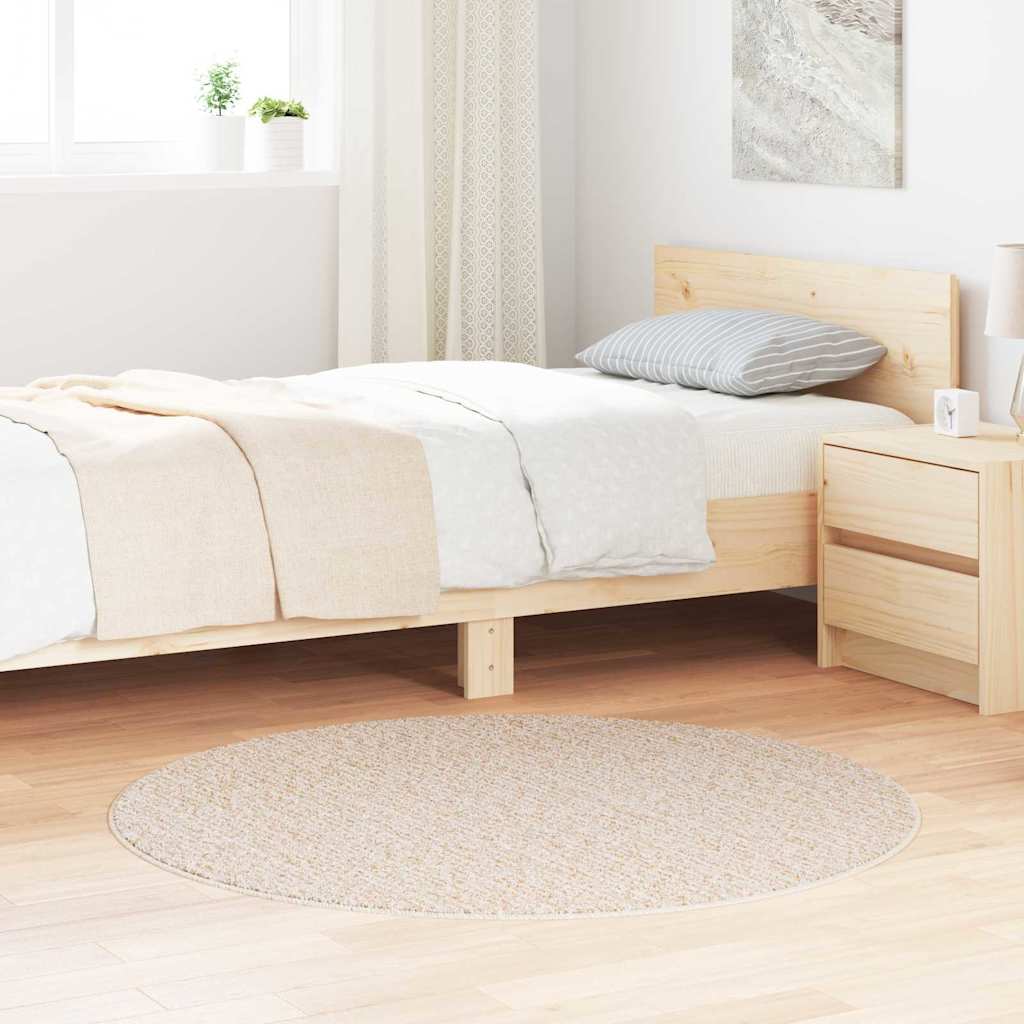 vidaXL Anti-slip Shaggy Rug Cream 120 x 120 cm PP 1