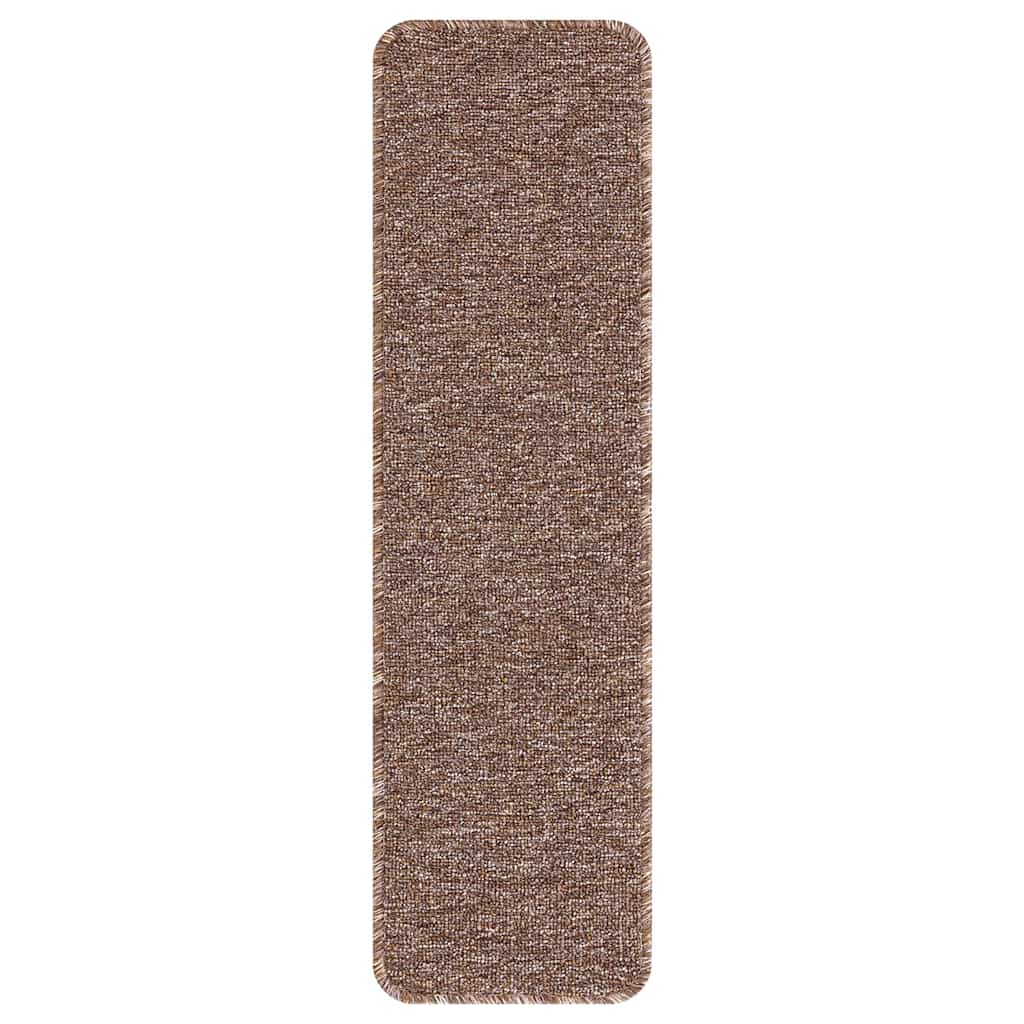 vidaXL Anti-slip Stair Mats 15 pcs 75 x 20 cm Brown PP Rectangular 4