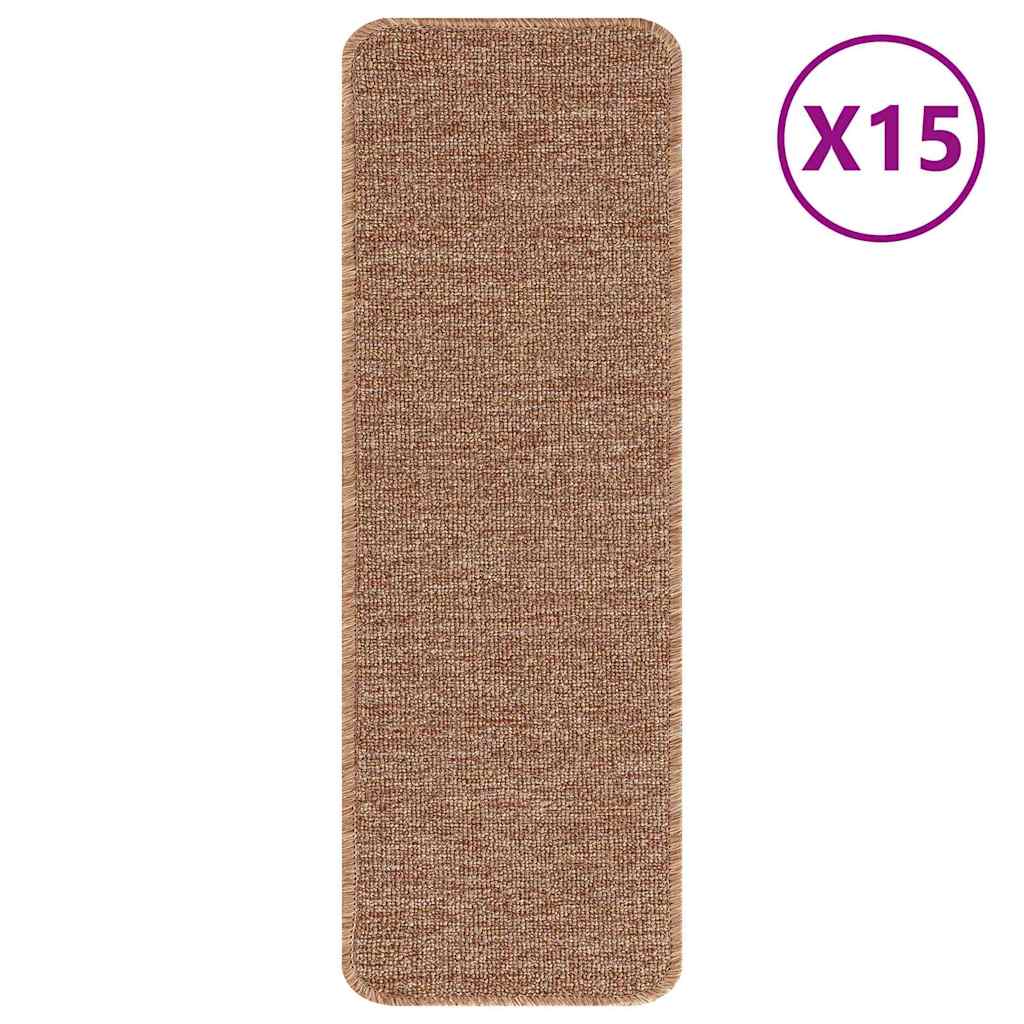 vidaXL Anti-slip Stair Mats 15 pcs 60 x 25 cm Yellow PP Rectangular 2
