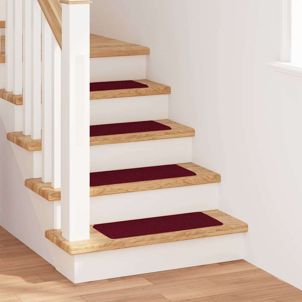 vidaXL Anti-slip Stair Mats 15 pcs 60 x 25 cm Bordeaux PP Rectangular 1