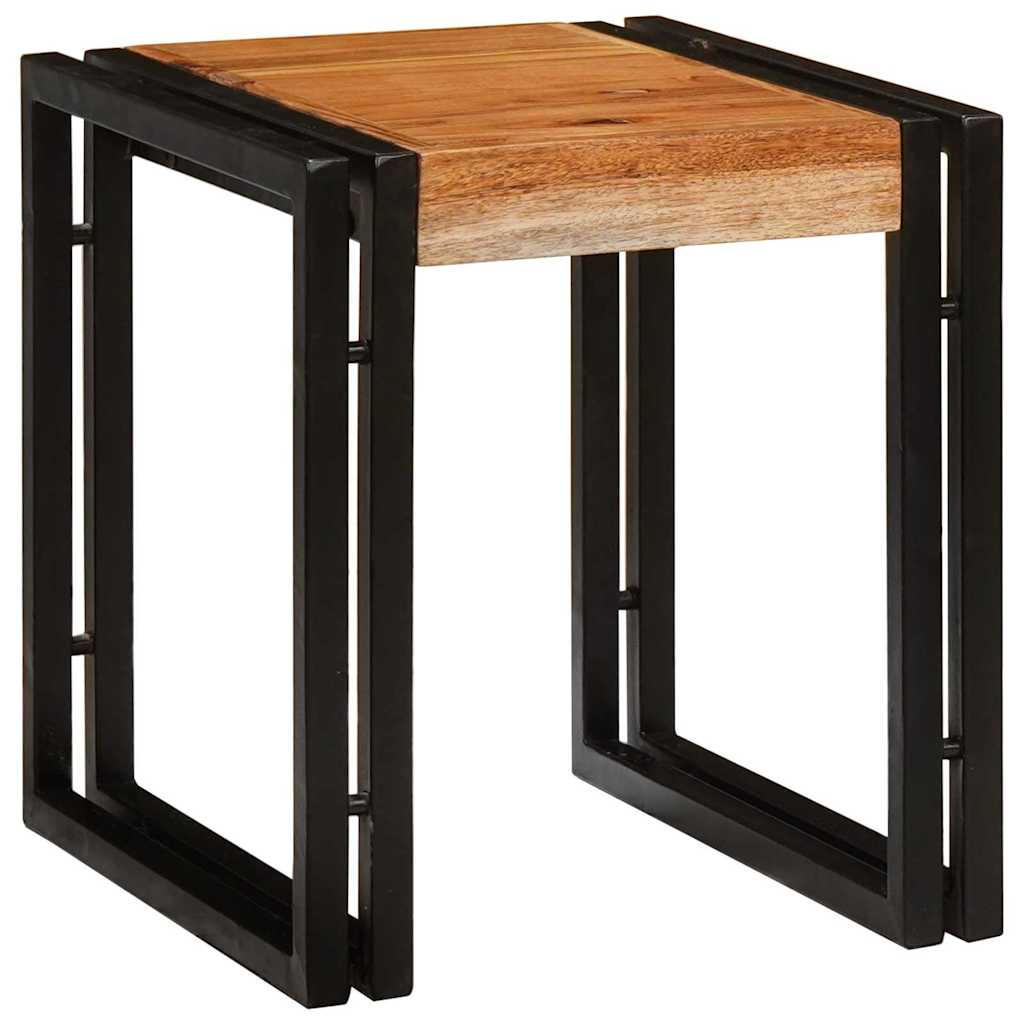 Nesting Table 3 pcs Brown and Black 50 x 40 x 45 cm Solid acacia wood Big (82 cm) +2x medium