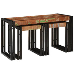 Nesting Table 3 pcs Brown and Black 50 x 40 x 45 cm Solid reclaimed wood Large (82 cm) +2 medium ones