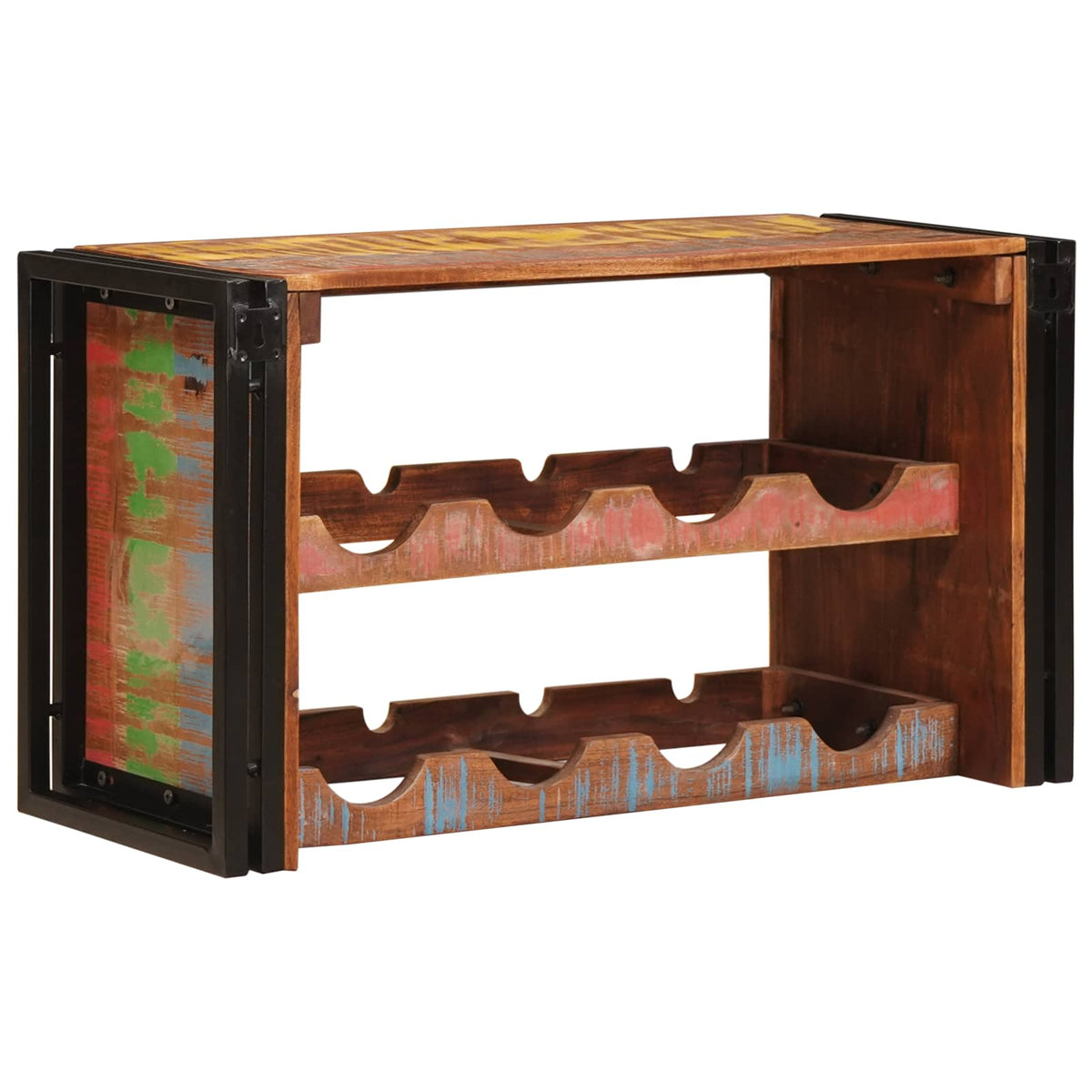 vidaXL Wine Rack Brown 80 x 45 x 33 cm Solid Reclaimed Wood 6