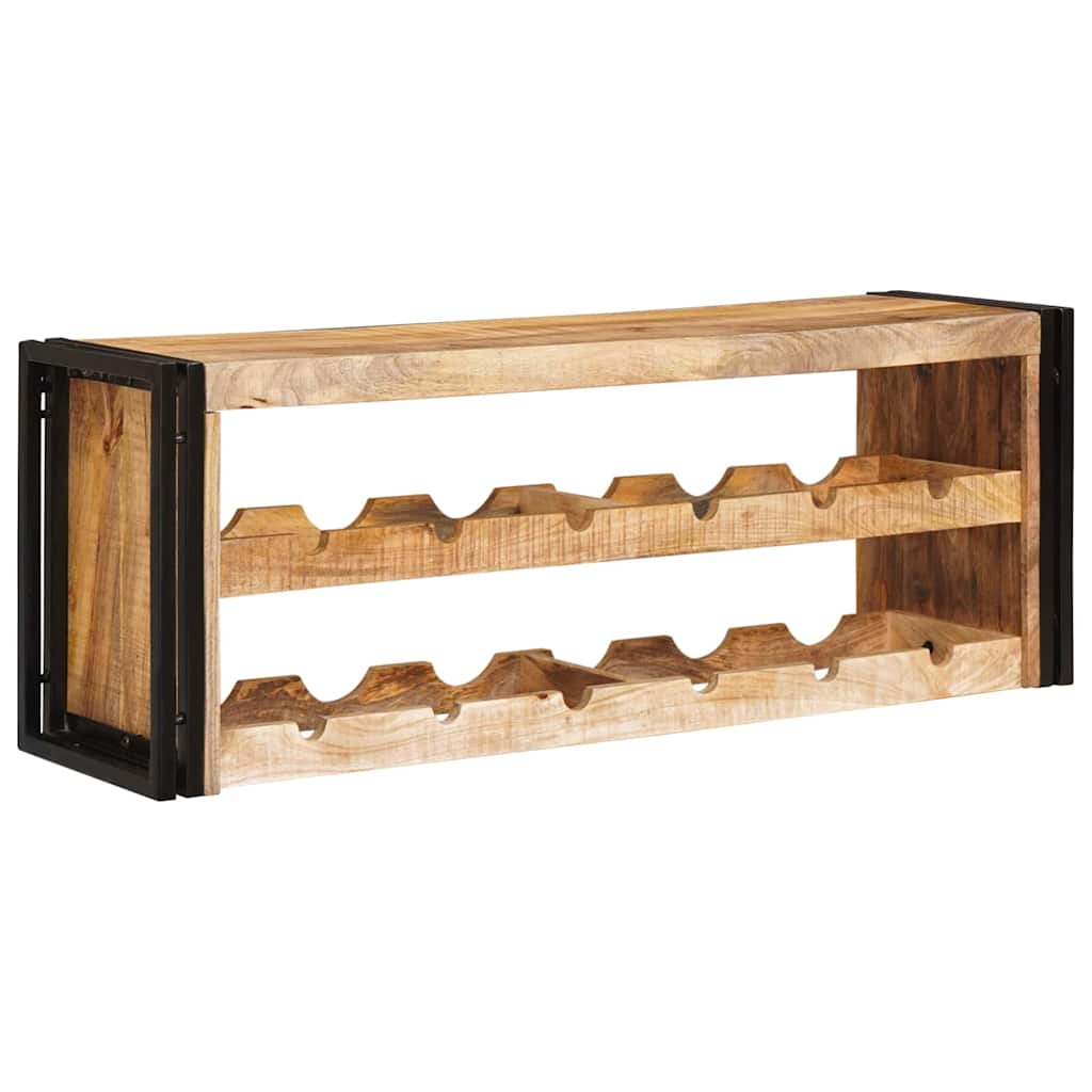 vidaXL Wine Rack Brown 120 x 45 x 33 cm Solid Rough Mango Wood 3