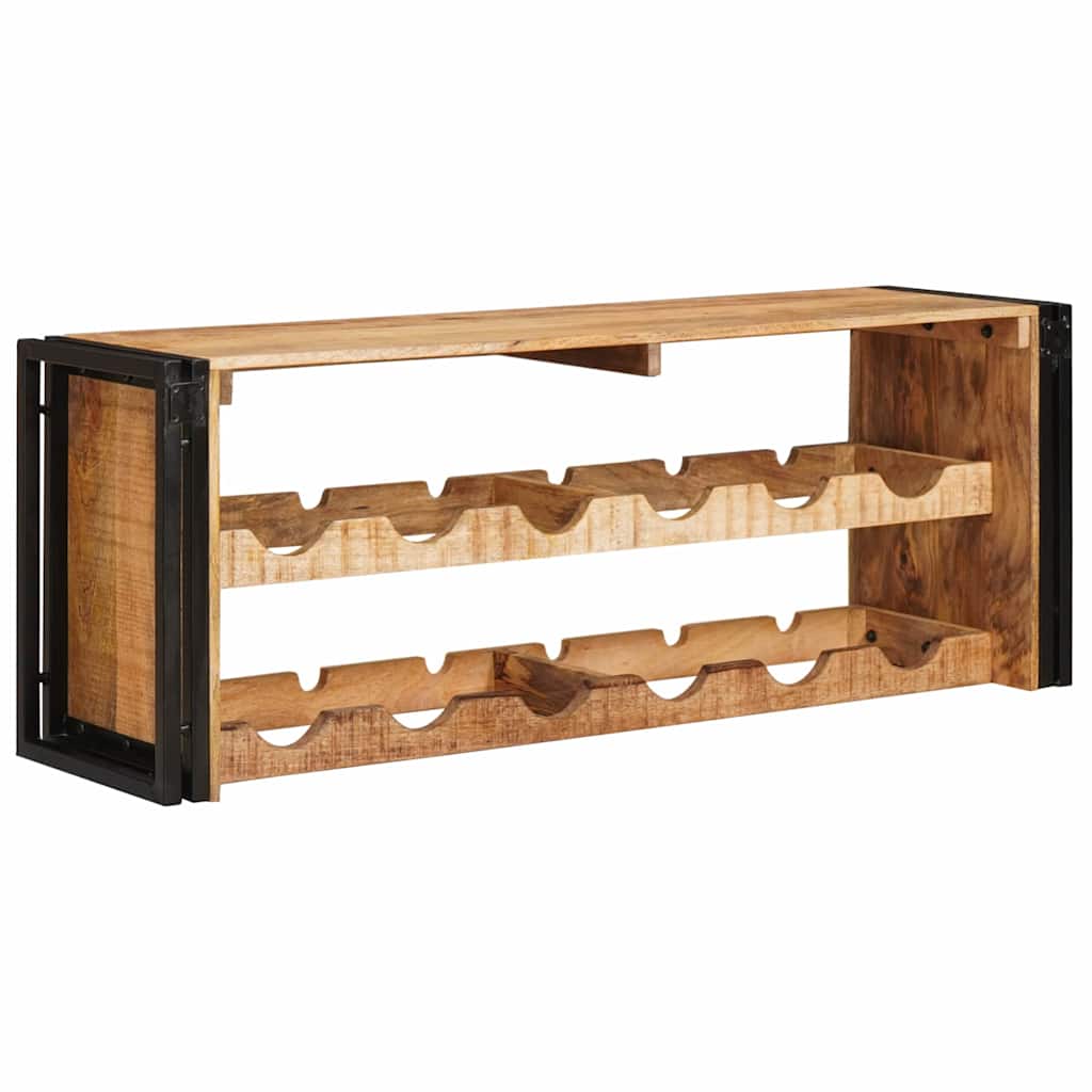 vidaXL Wine Rack Brown 120 x 45 x 33 cm Solid Rough Mango Wood 6